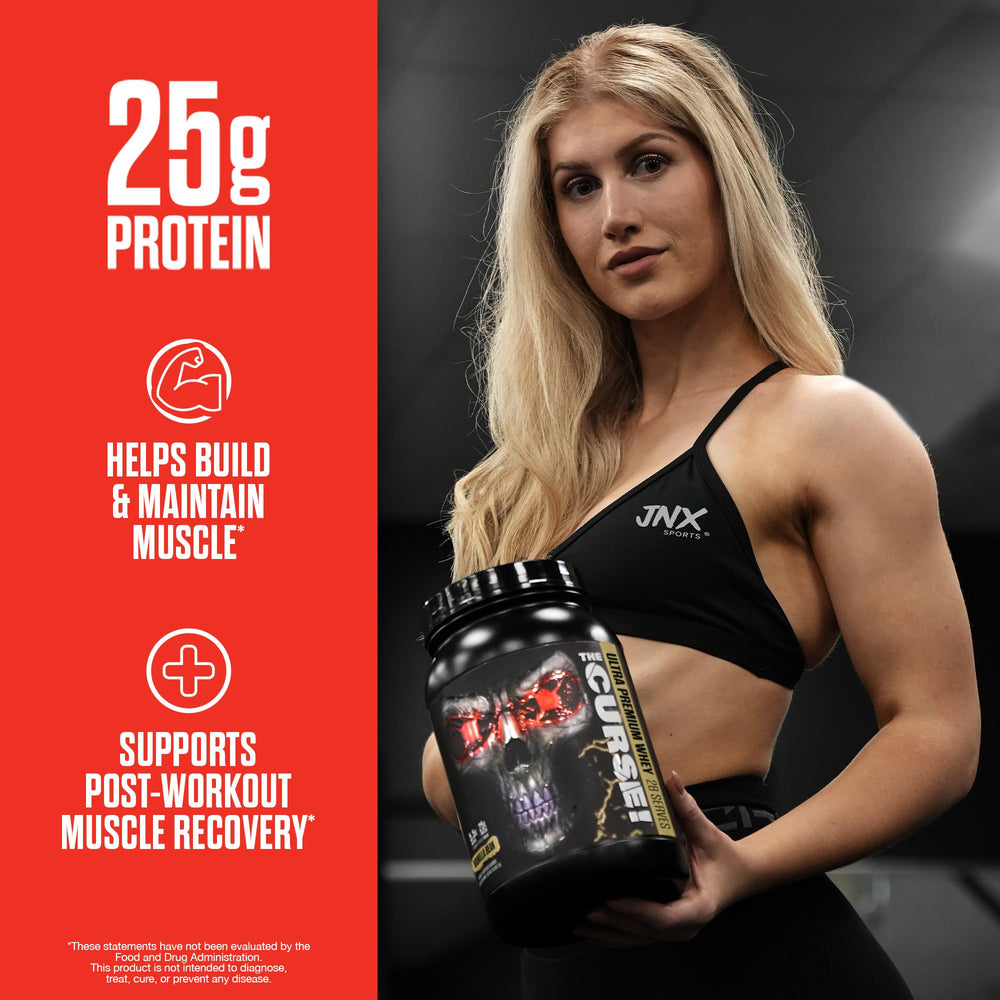 Pouring whey powder into glass, showcasing easy mixability and texture