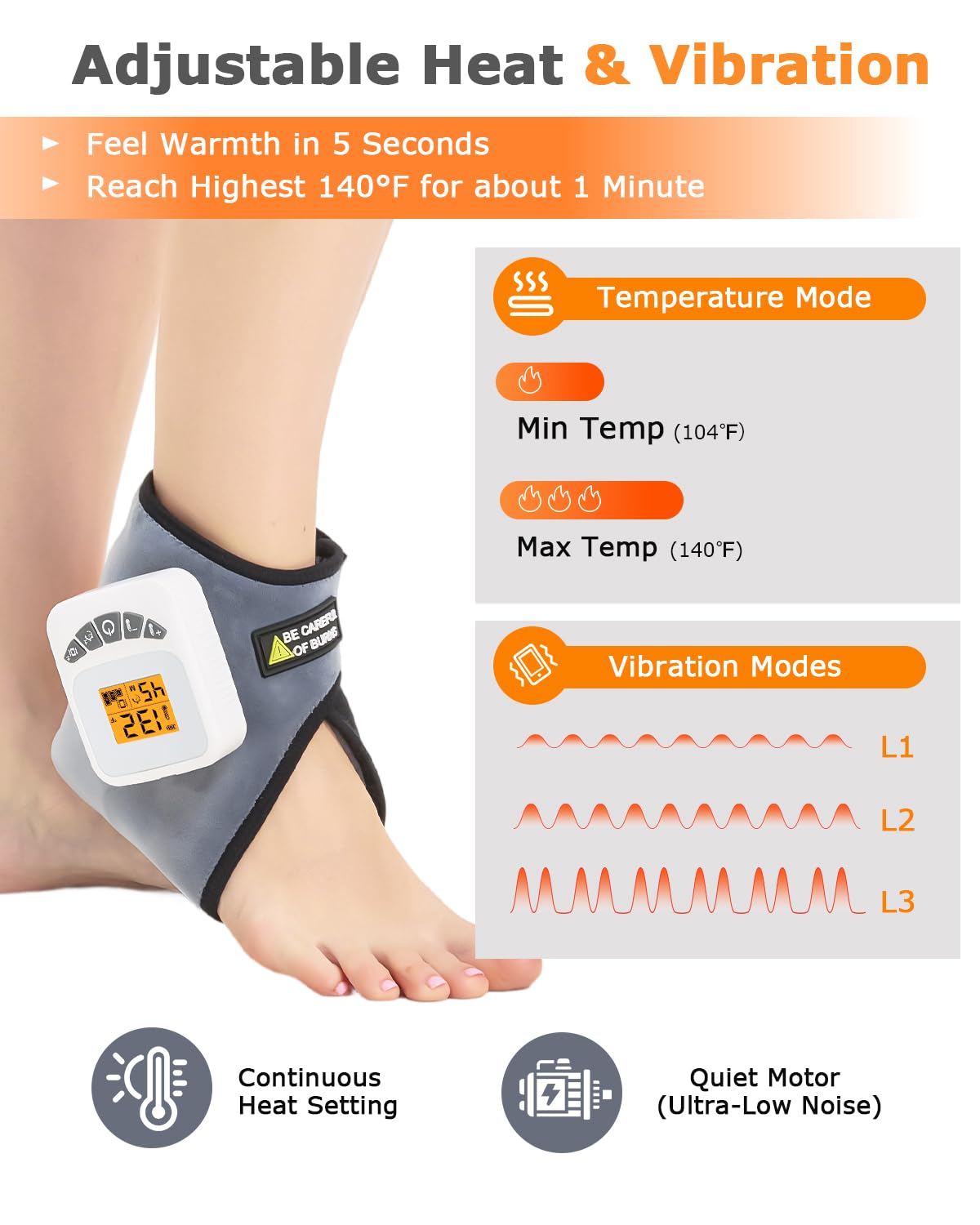 JOBYNA 3-level vibration massage promotes fatigue relief in the ankle.