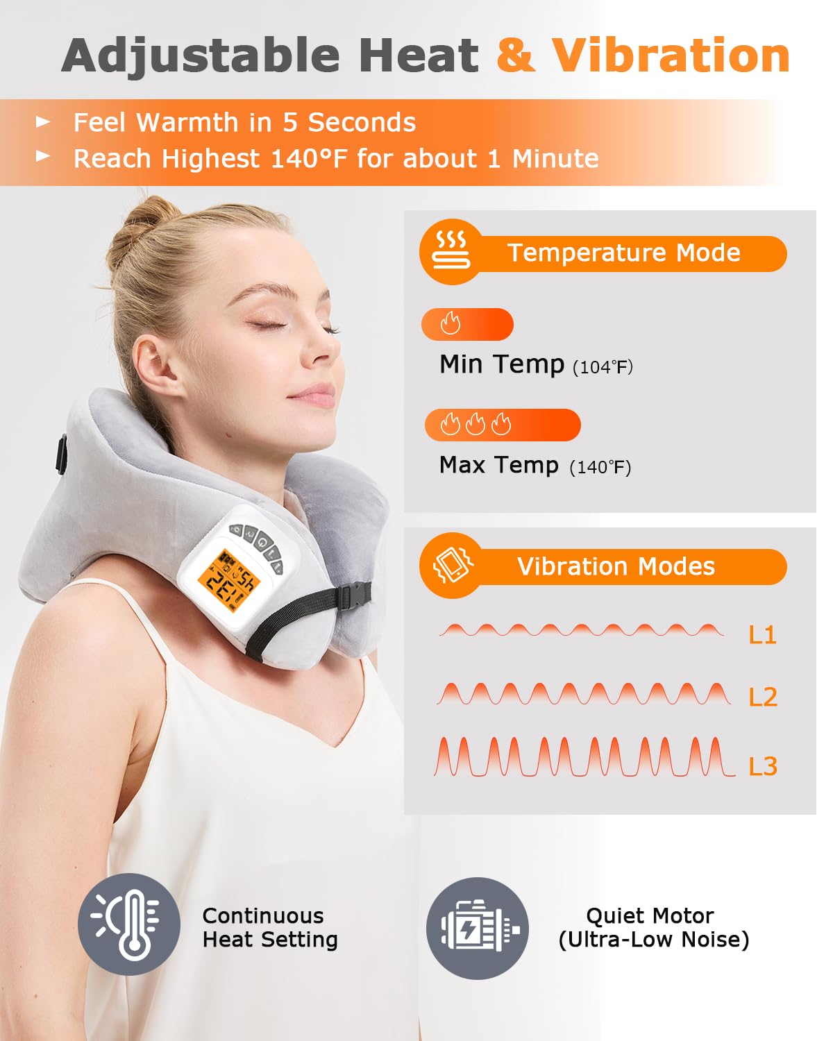 JOBYNA adjustable heat 104-140°F for customizable comfort