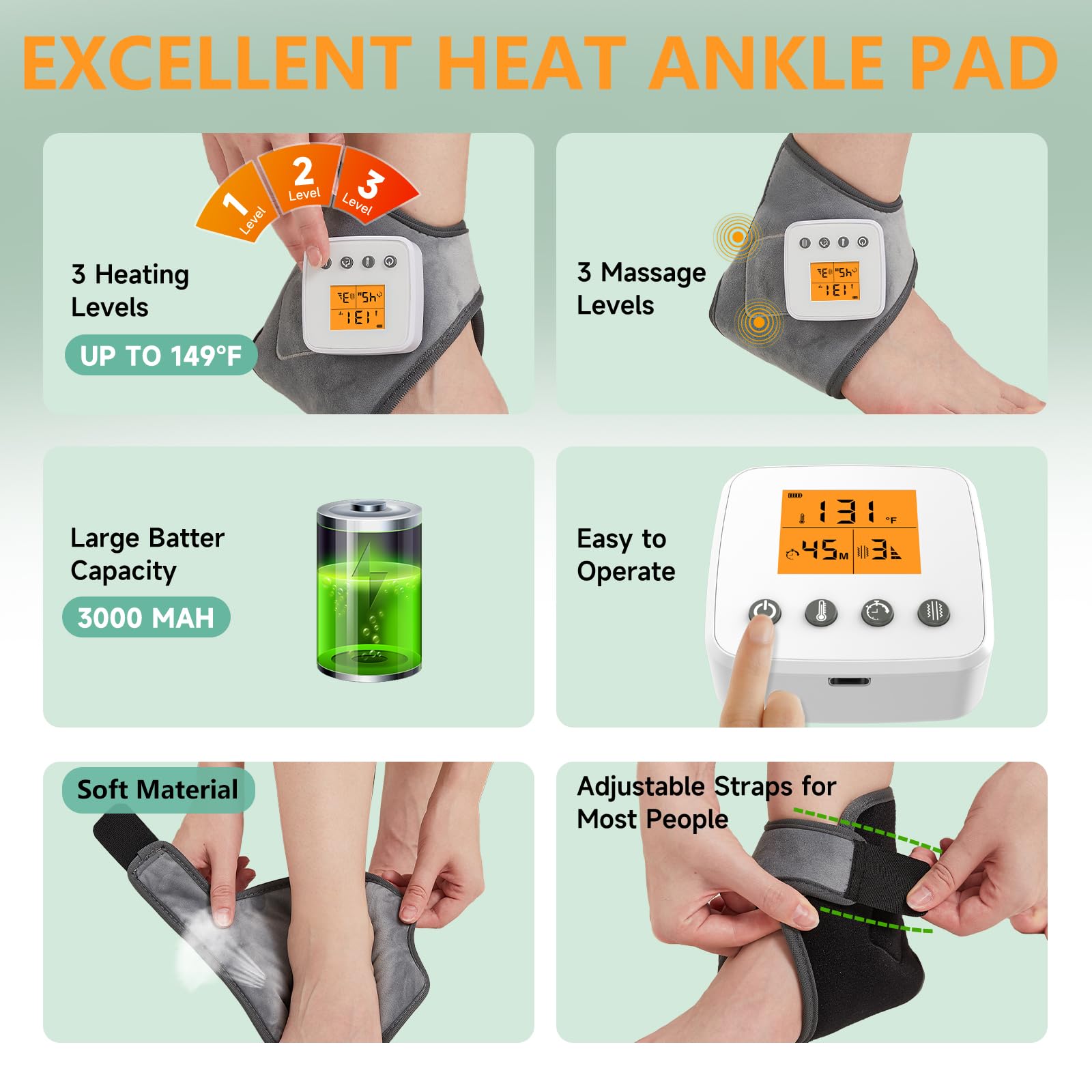 JOBYNA ankle massager auto shut-off promotes safe use.