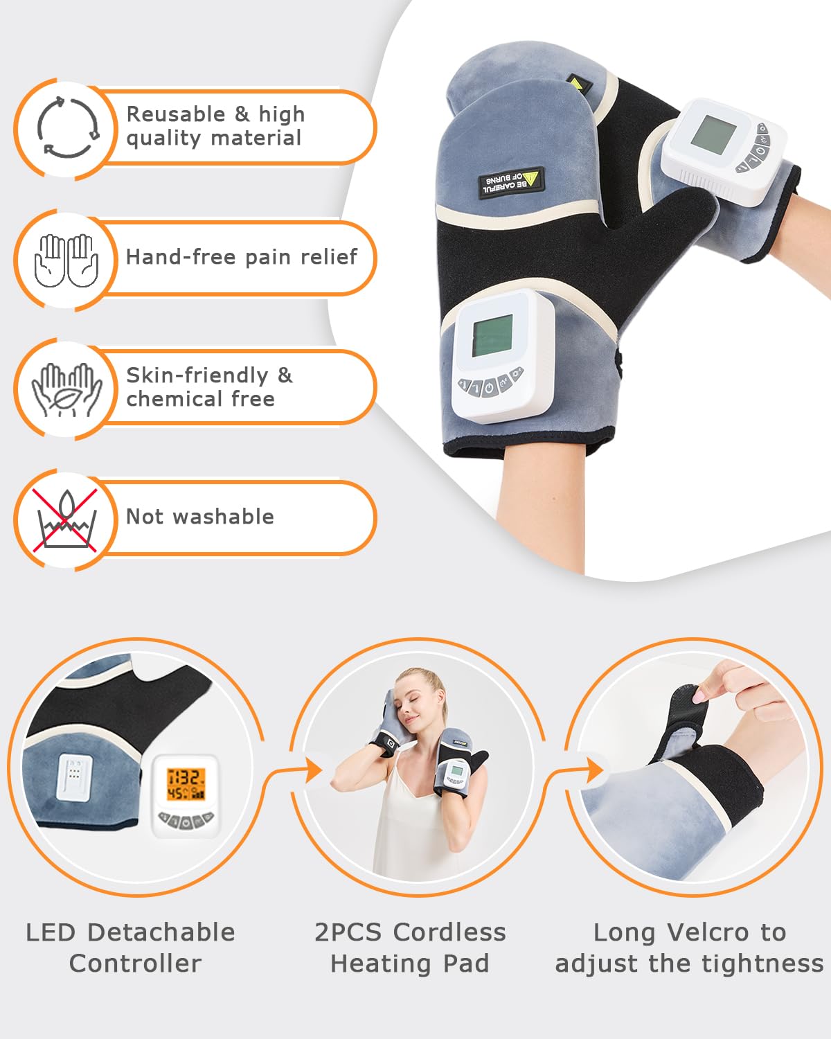 JOBYNA heated gloves with heat-control on the palm for customizable warmth