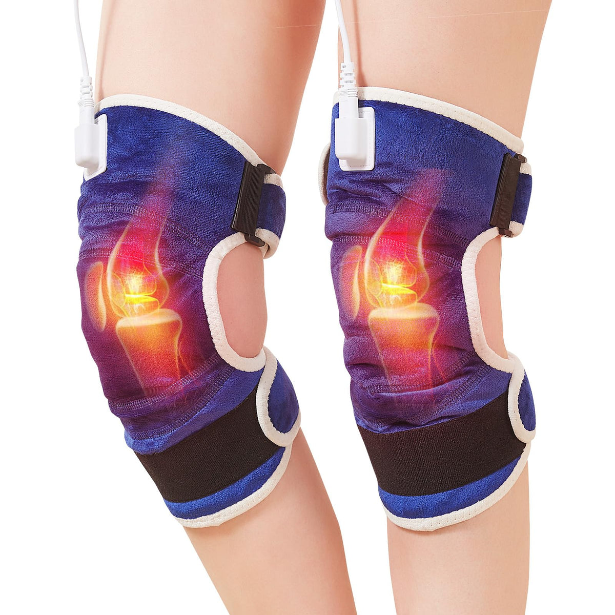 JOBYNA knee heat pad on knee for targeted warmth.