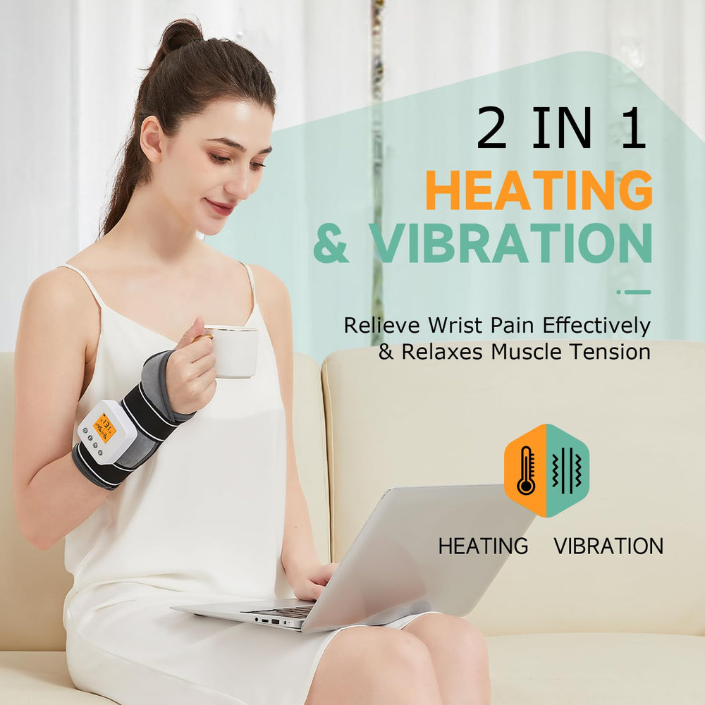 JOBYNA Rechargeable Heated Wrist Massager heat levels control panel for personalized comfort