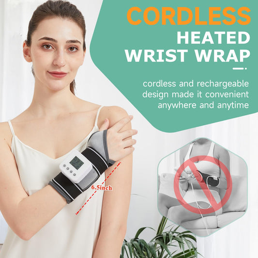JOBYNA Rechargeable Heated Wrist Massager strap-adjustment demonstrates secure fit