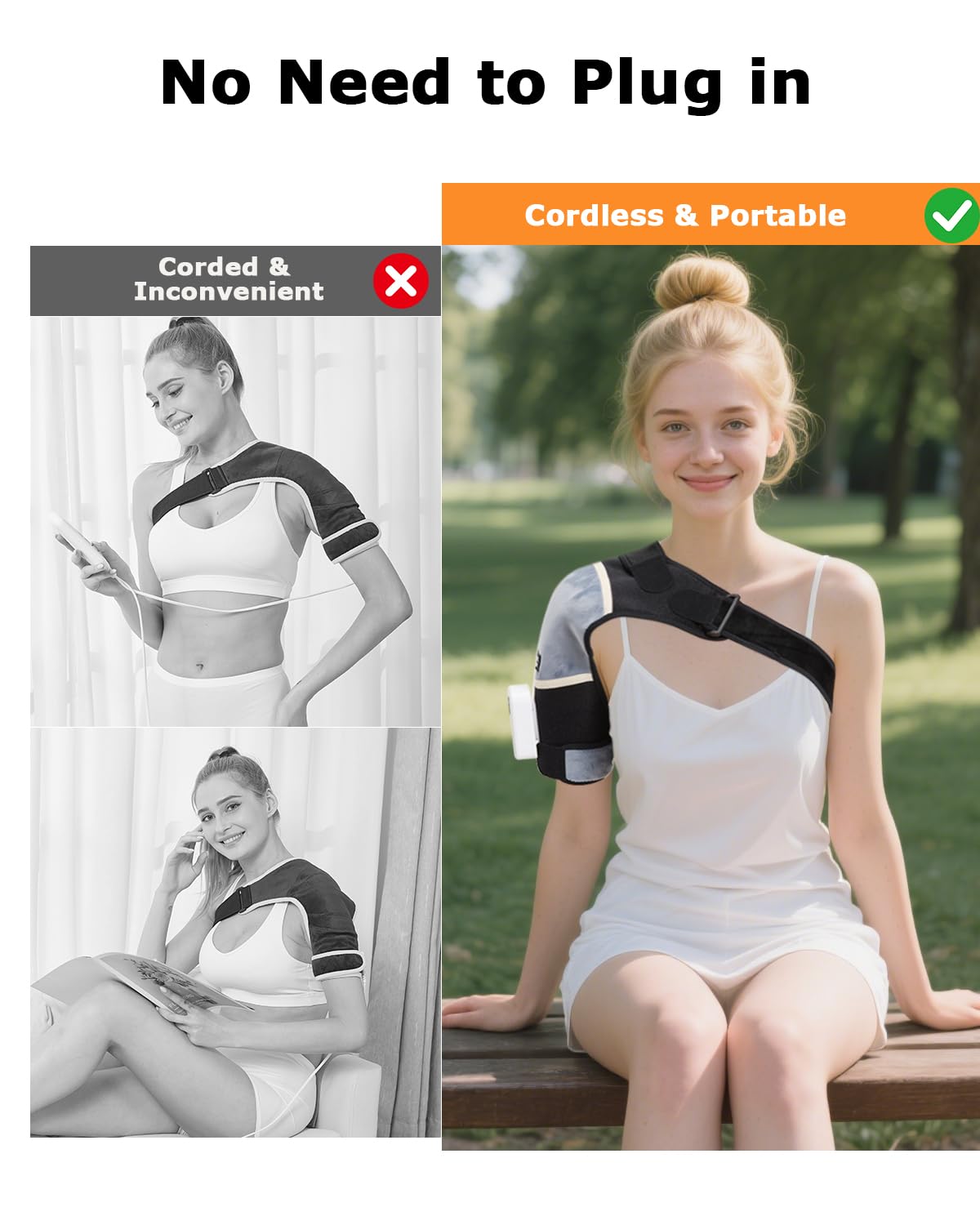 Jobyna contoured design fits most shoulders for comfortable wear.