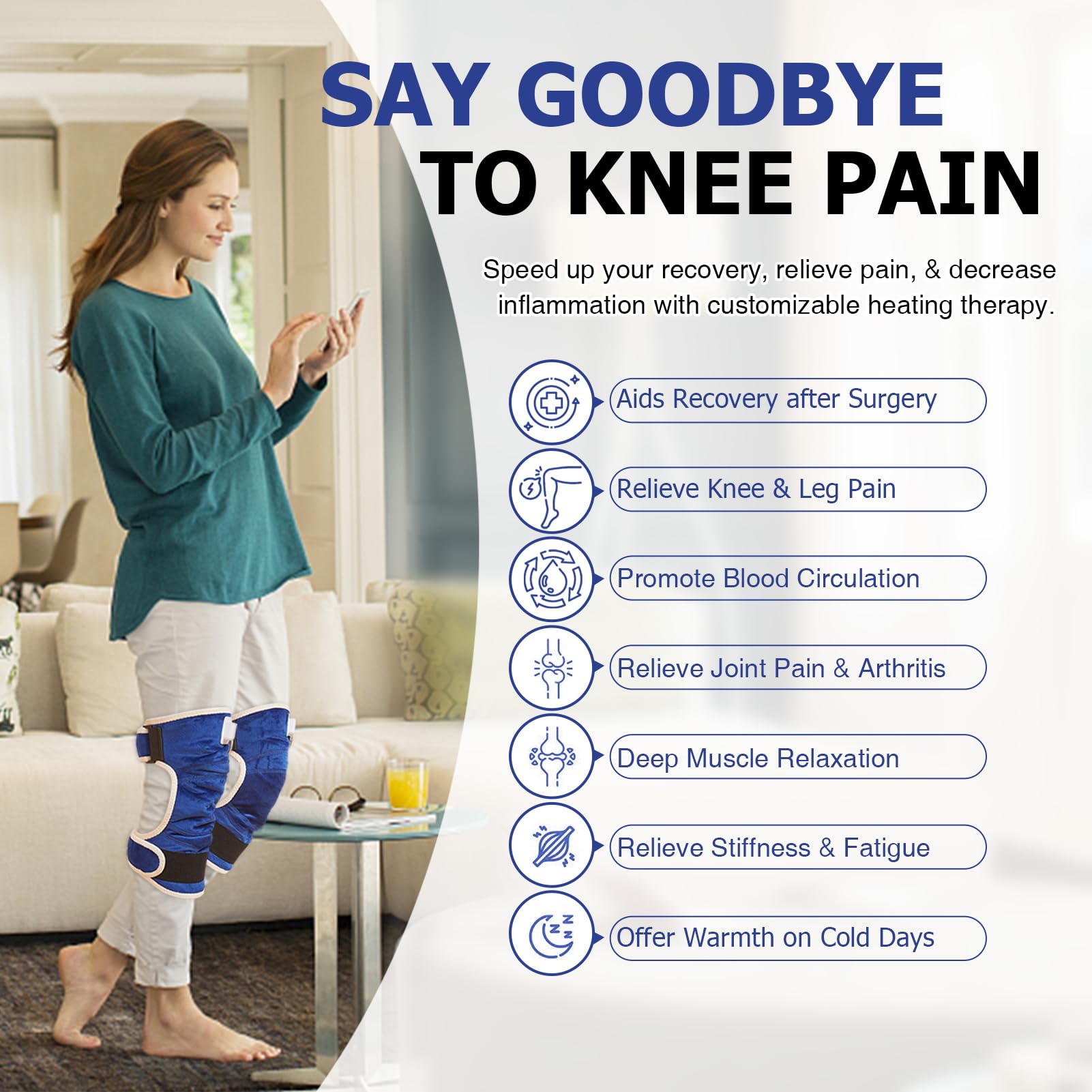 JOBYNA two-pack knee heating pads for versatile use.
