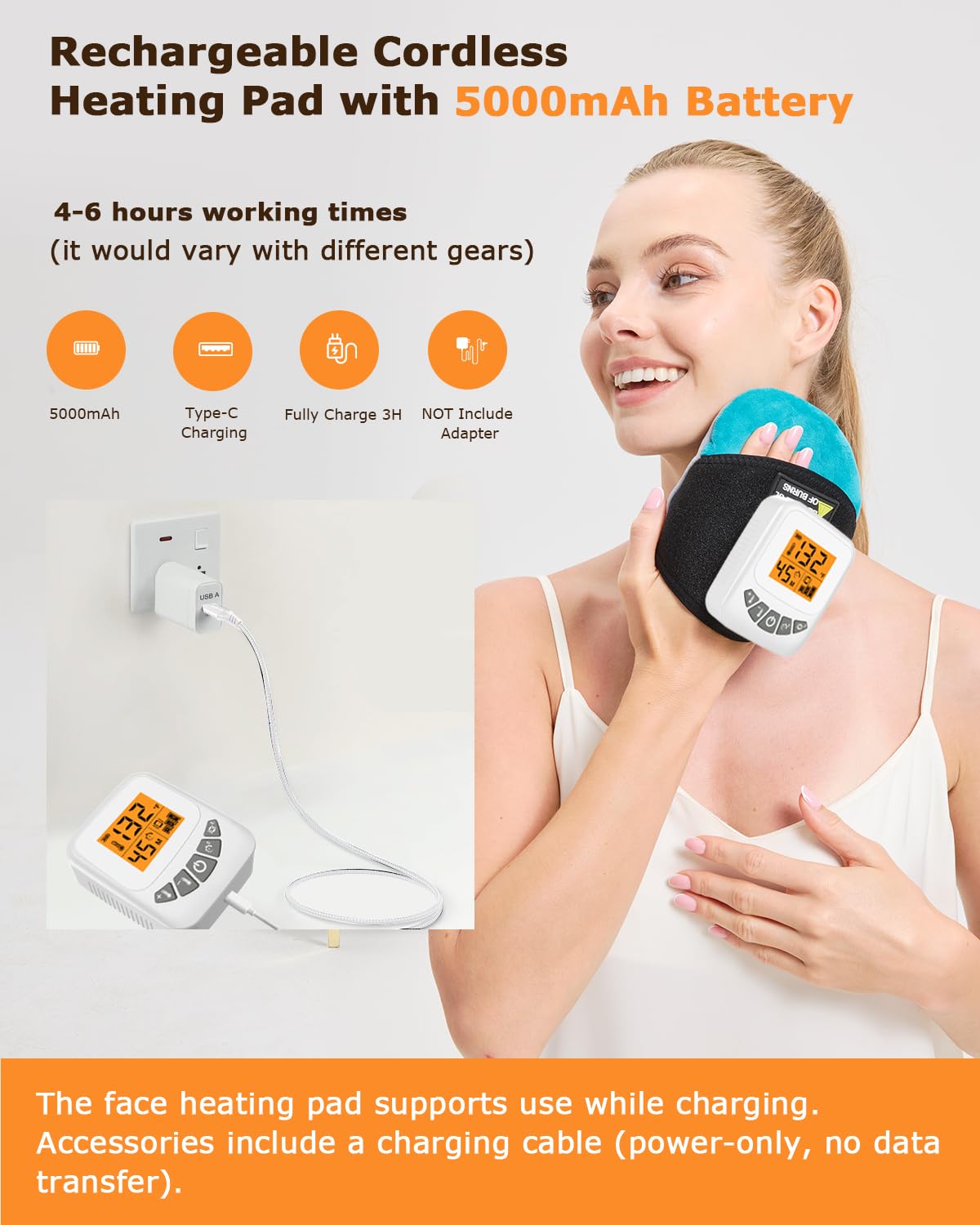 JOBYNA Type-C charging cable included for easy power.