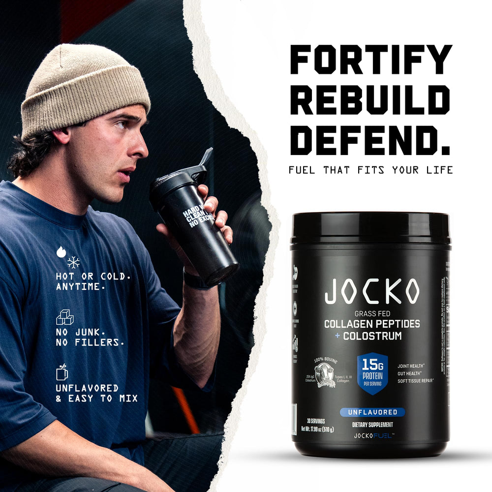 Jocko Fuel Collagen Powder label on glass bottle