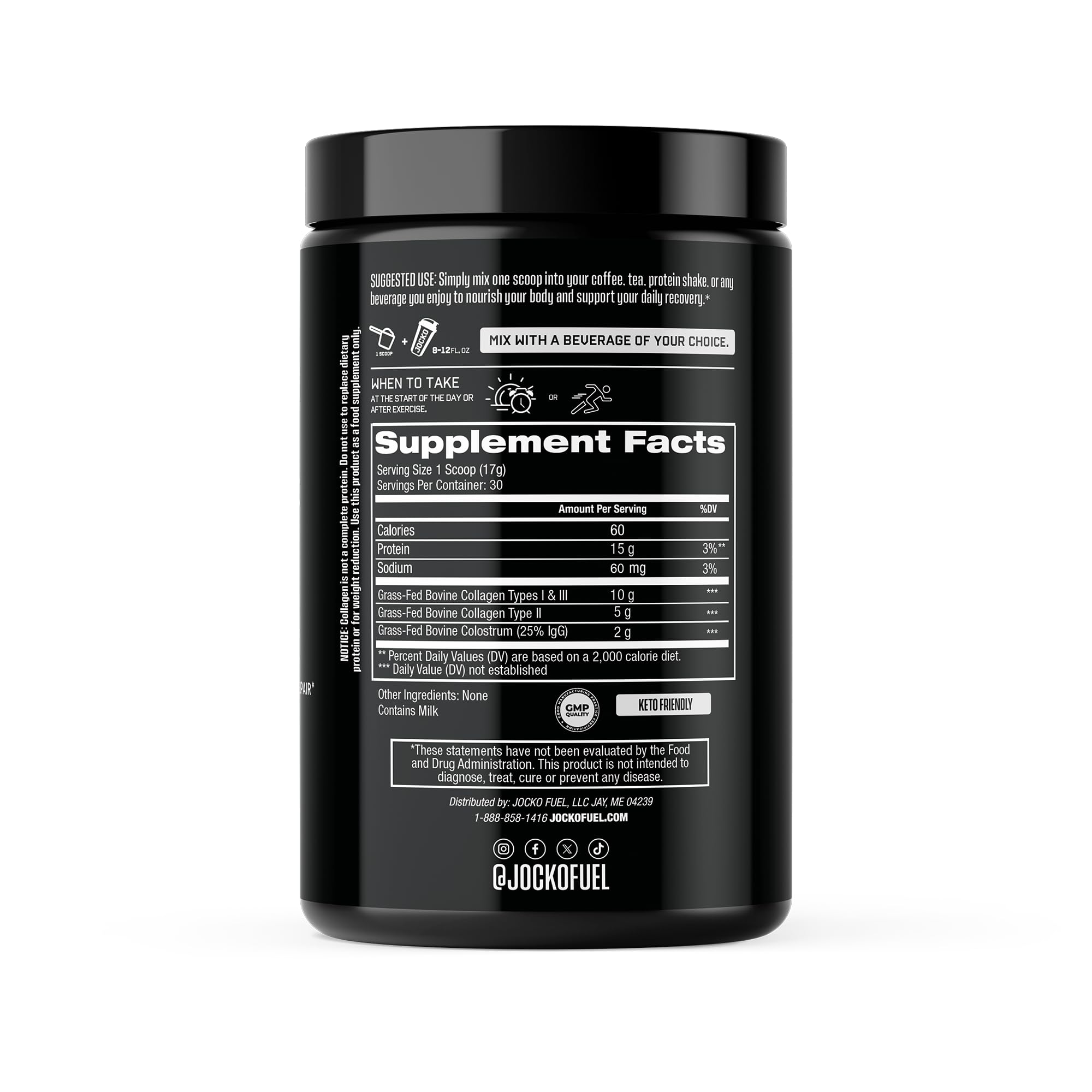 Jocko Fuel Collagen Powder serving scoop shows convenient daily dose