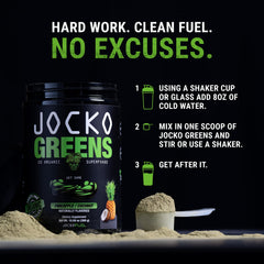 Digestive enzymes and probiotics visible in the Daily Greens blend