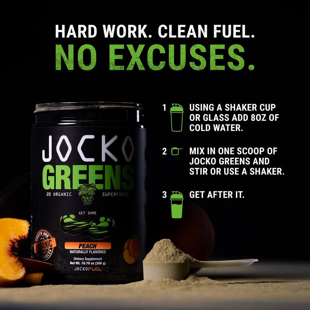 Bottle shows peach flavor hints for a tasty daily boost.