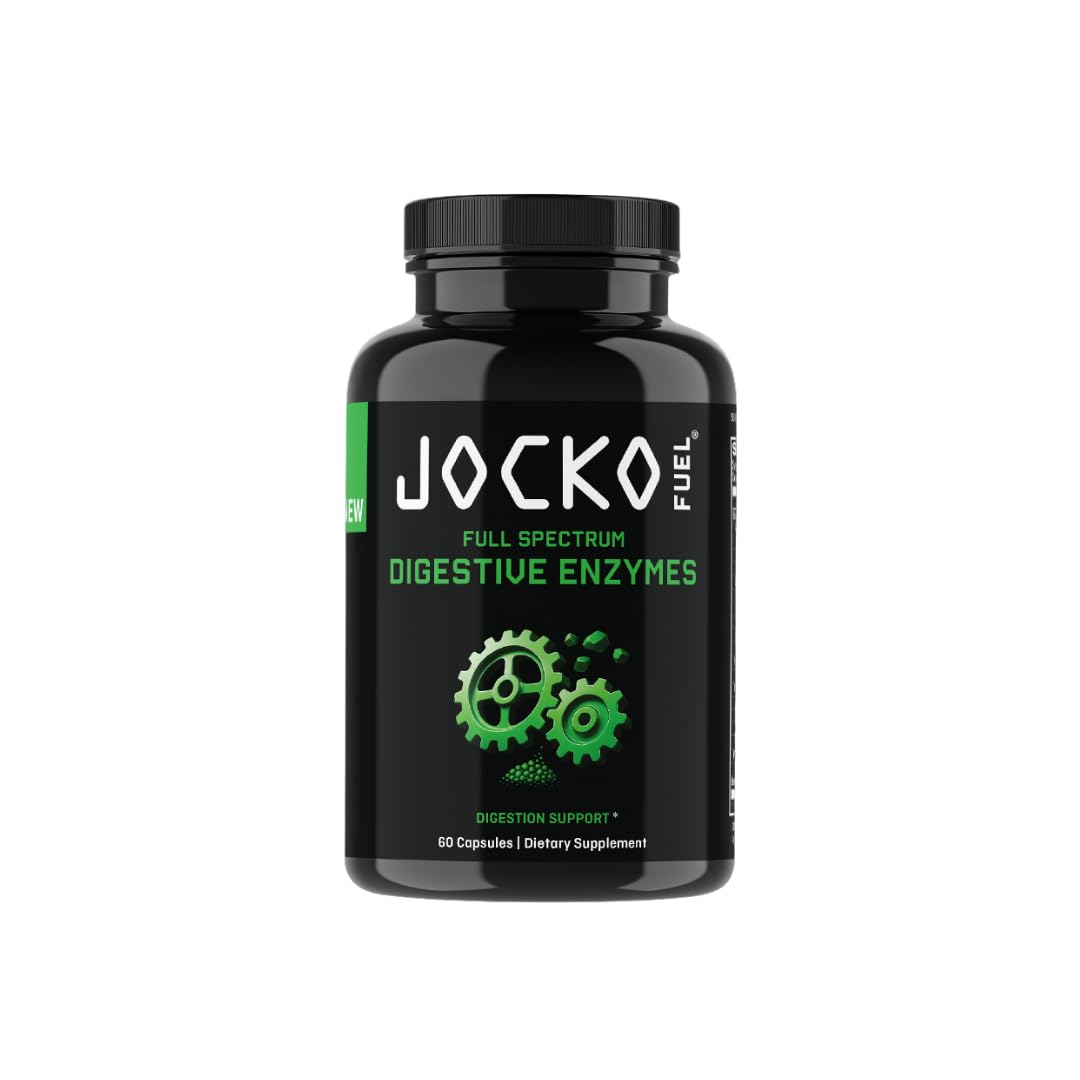 Jocko Fuel Digestive Enzymes bottle showcasing the full-spectrum capsules.