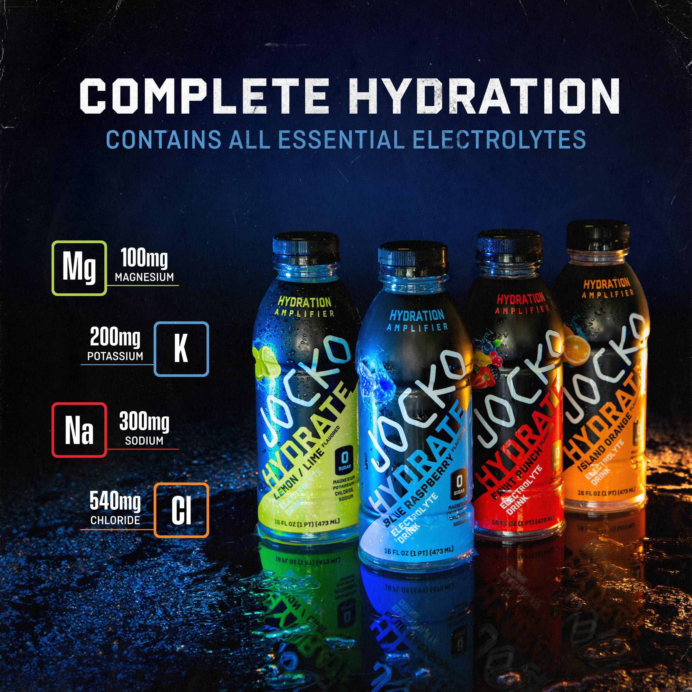 Jocko Fuel Hydrate clean-label bottle with allergen-free claim