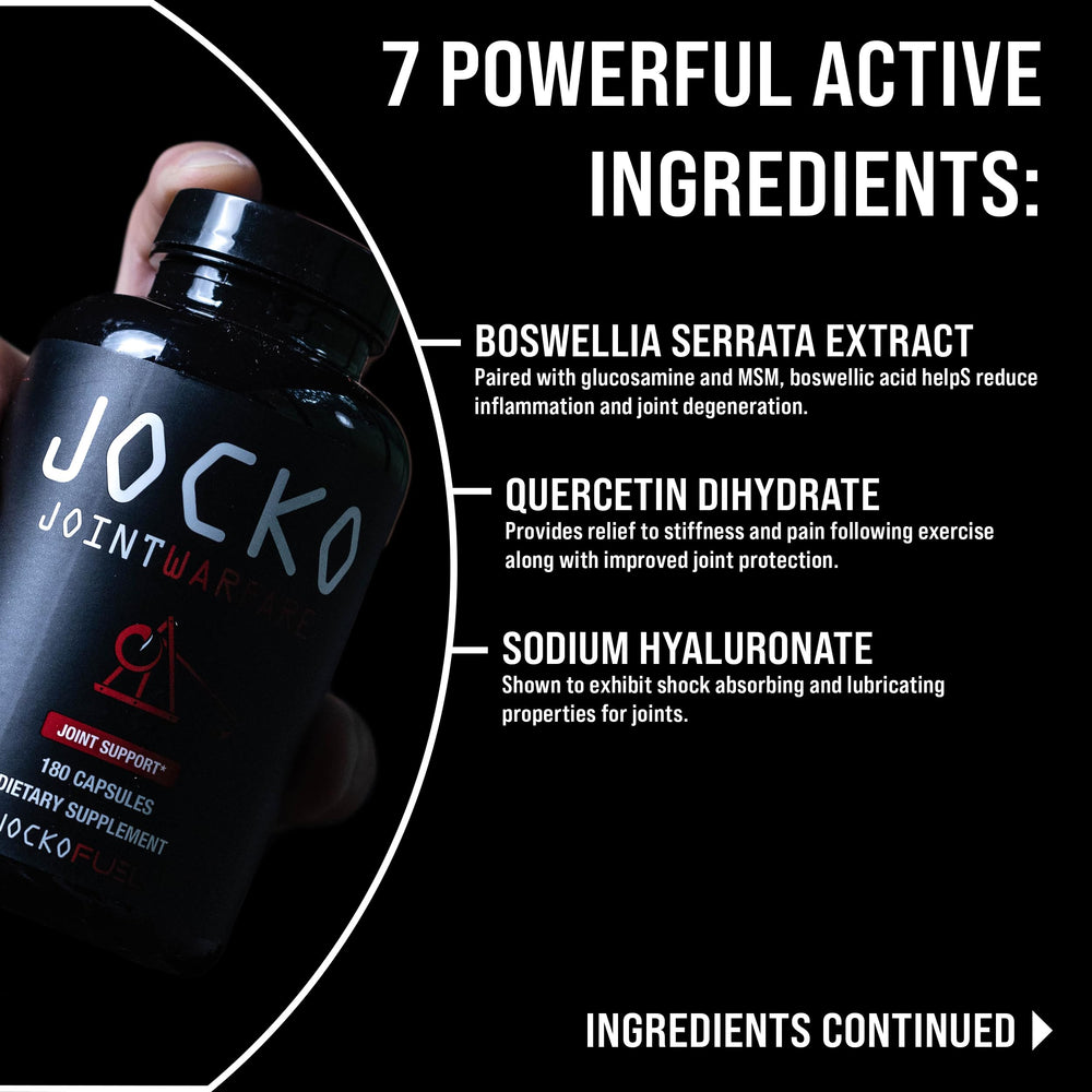 Sea cucumber and hyaluronic components in Jocko Fuel formula for joint lubrication