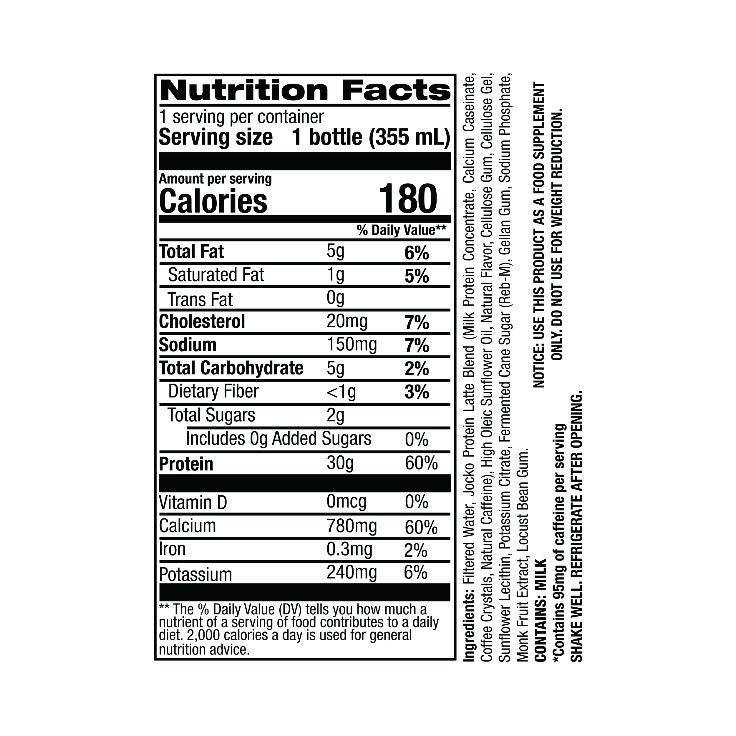 Jocko Fuel Mölk label closeup highlights grass-fed protein and no added sugar.