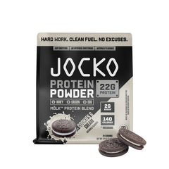 Jocko Fuel Mölk Cookies and Cream tub for muscle recovery and sustained protein delivery