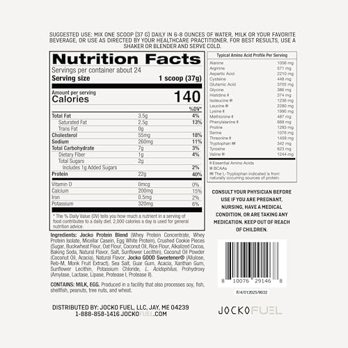 Jocko Fuel Mölk label closeup shows time-release protein blend and low-sugar formula