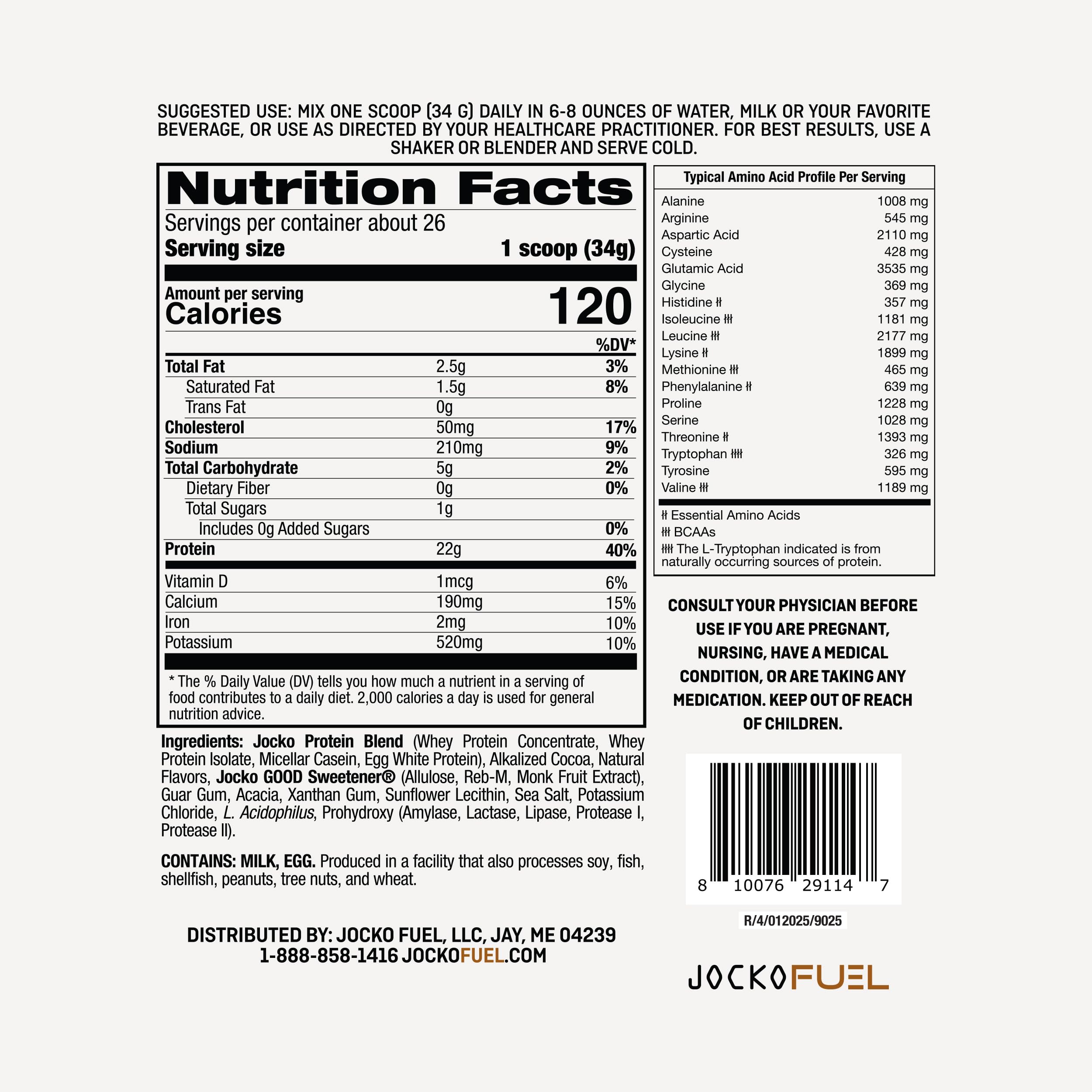 Jocko Fuel Mölk whey serving scoop enables precise portioning.