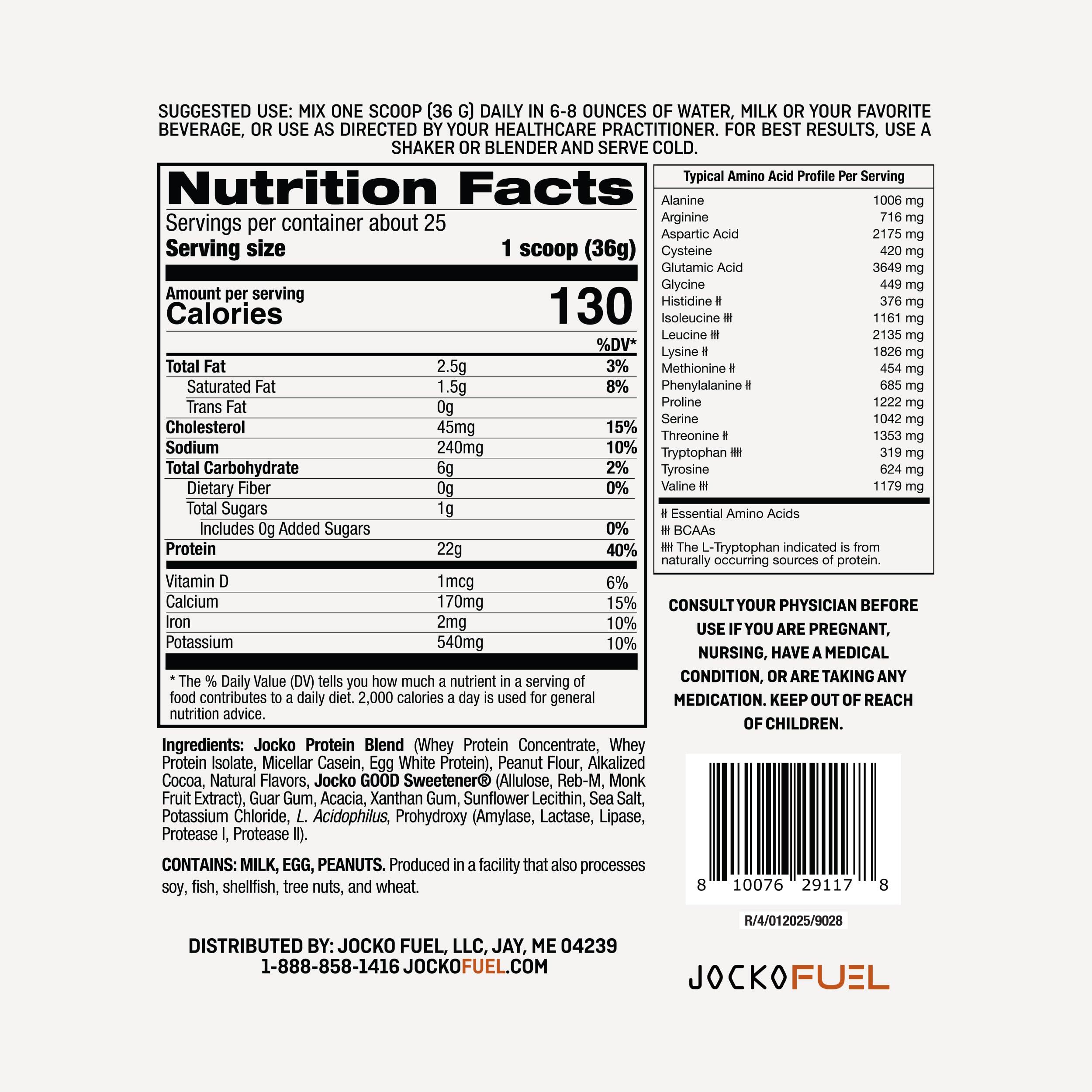 Jocko Fuel Mölk whey shake glass shows chocolate peanut butter flavor appeal