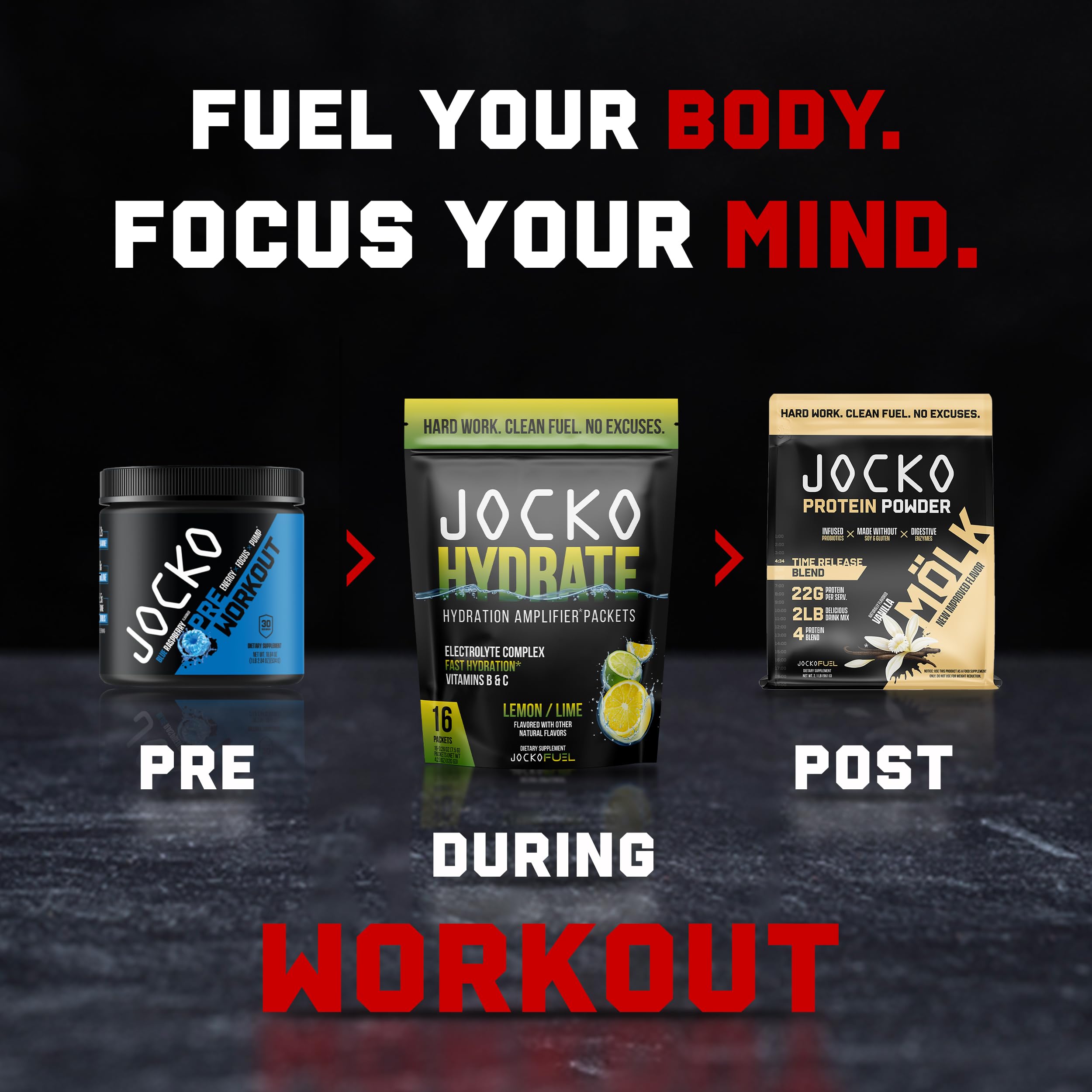 Jocko Fuel Packets Lemon Lime foil packet ready for travel and hydration.