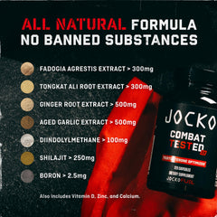 Jocko Fuel Test Booster ingredients blend illustrating all natural formula