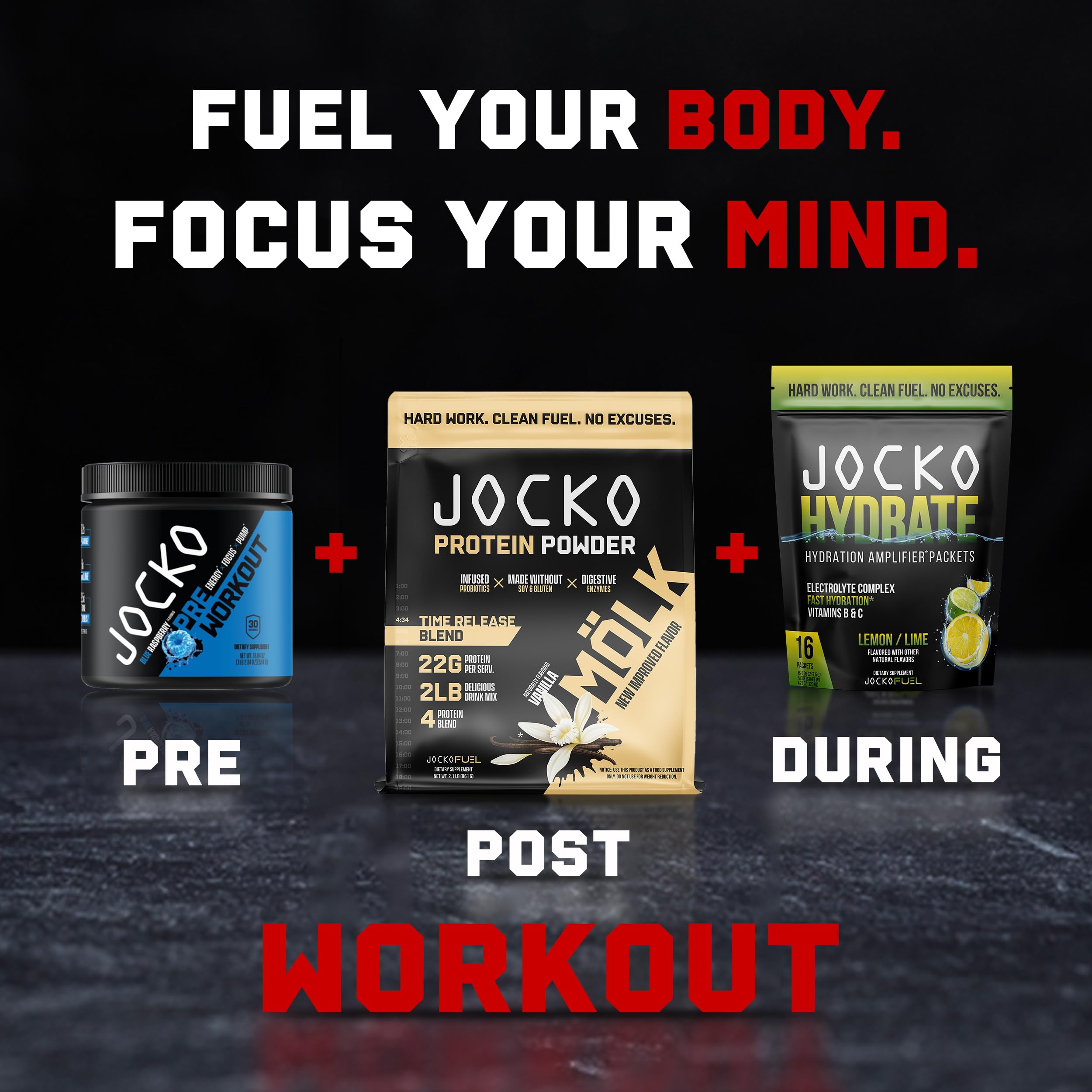 Jocko Fuel Ultimate Pre Workout ingredients diagram emphasizes 6g L-Citrulline.