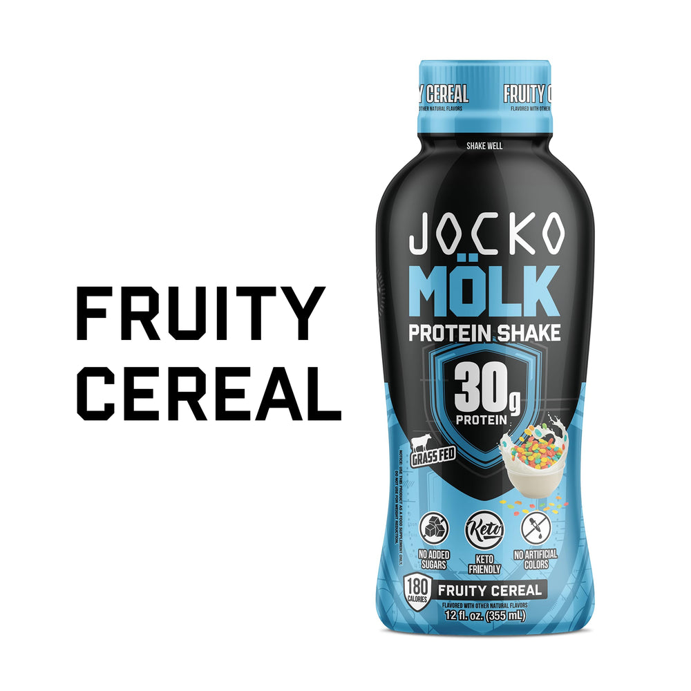 Nutrition panel highlights 180 calories per serving and amino acid profile.