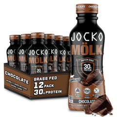 Jocko Mölk bottle with chocolate flavor, ideal for post-workout recovery.