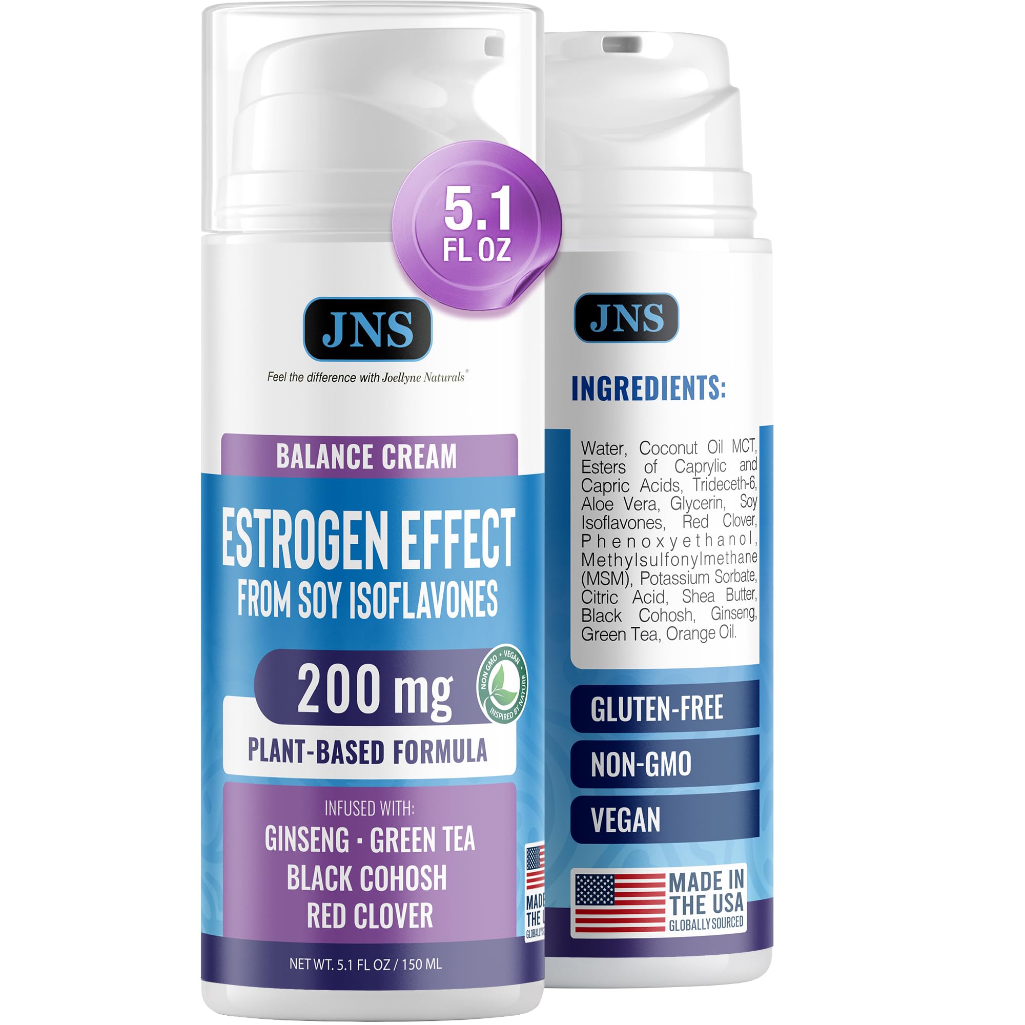 Joellyne Naturals Phytoestrogen Cream jar showing hydrating formula