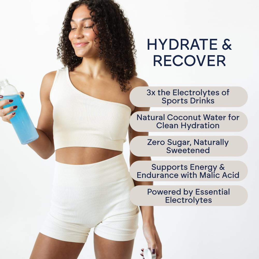 Portable sticks ready to mix in a water bottle for quick hydration.