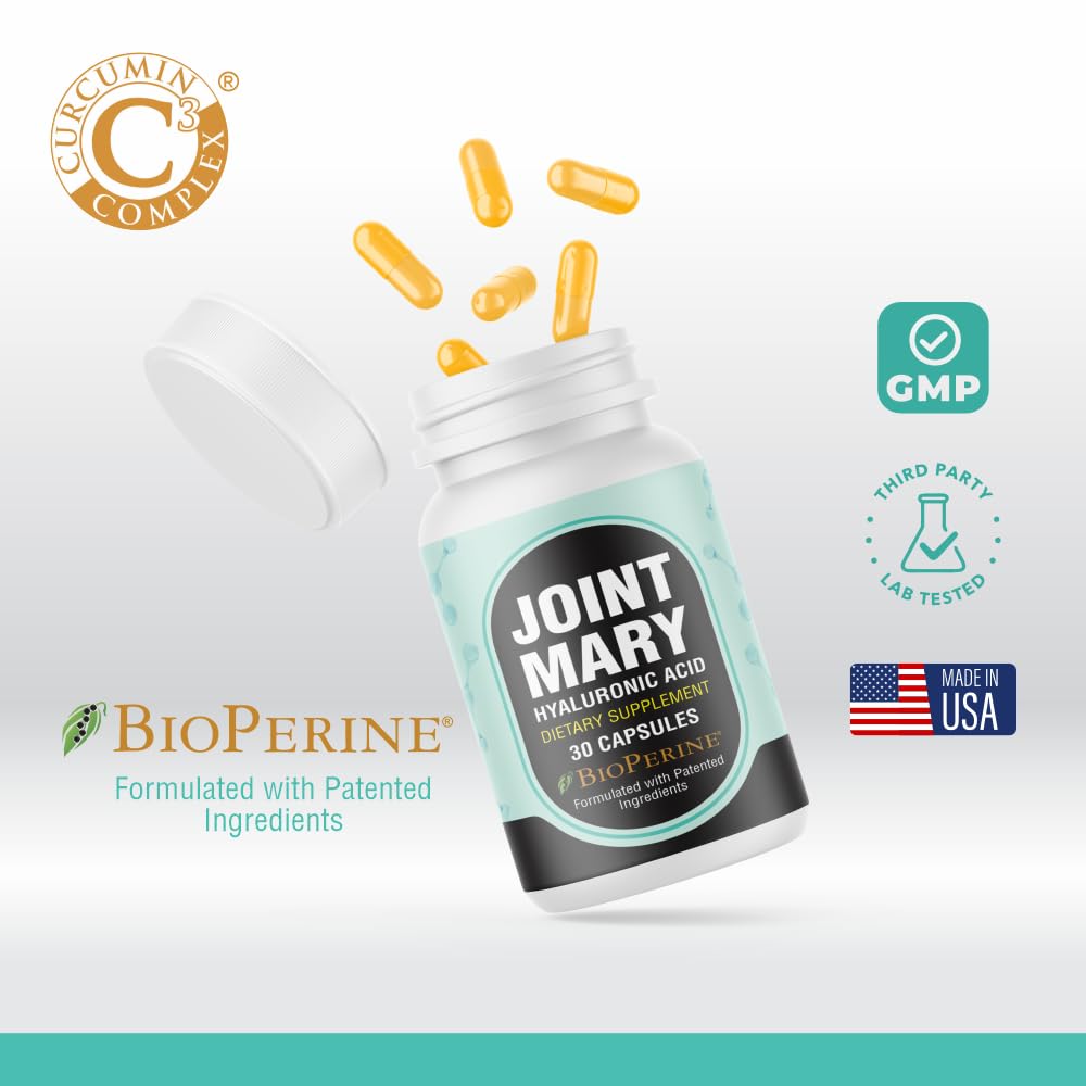 One-month supply of JOINT MARY capsules in a bottle.