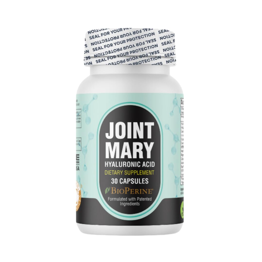 JOINT MARY bottle with hyaluronic acid formula for joint support and mobility.