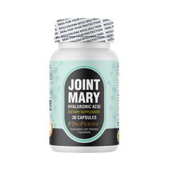 JOINT MARY bottle with hyaluronic acid formula for joint support and mobility.