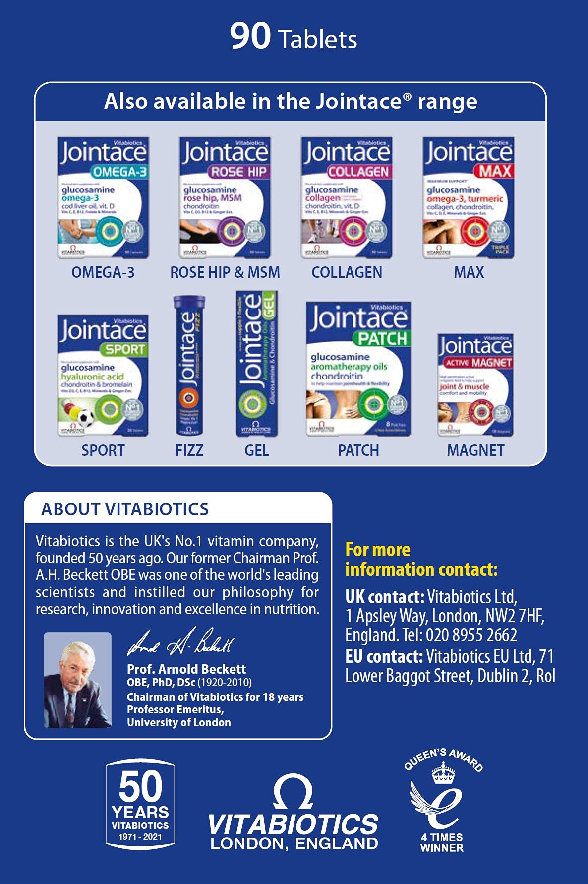 Jointace back label reveals ingredient list and nutrient details for transparency