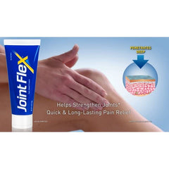 Dispensing JointFlex cream from a jar for easy application.