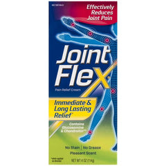JointFlex pain relief cream label on pack6 with usage directions.