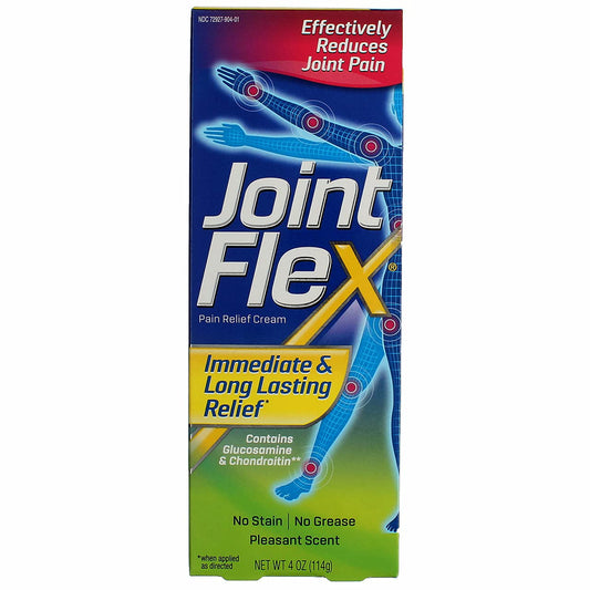 JointFlex cream bottles in a five-pack displayed on shelf.