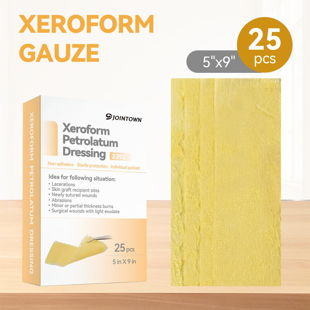 Jointown Xeroform 4x4 dressing ideal for small wounds and burns.