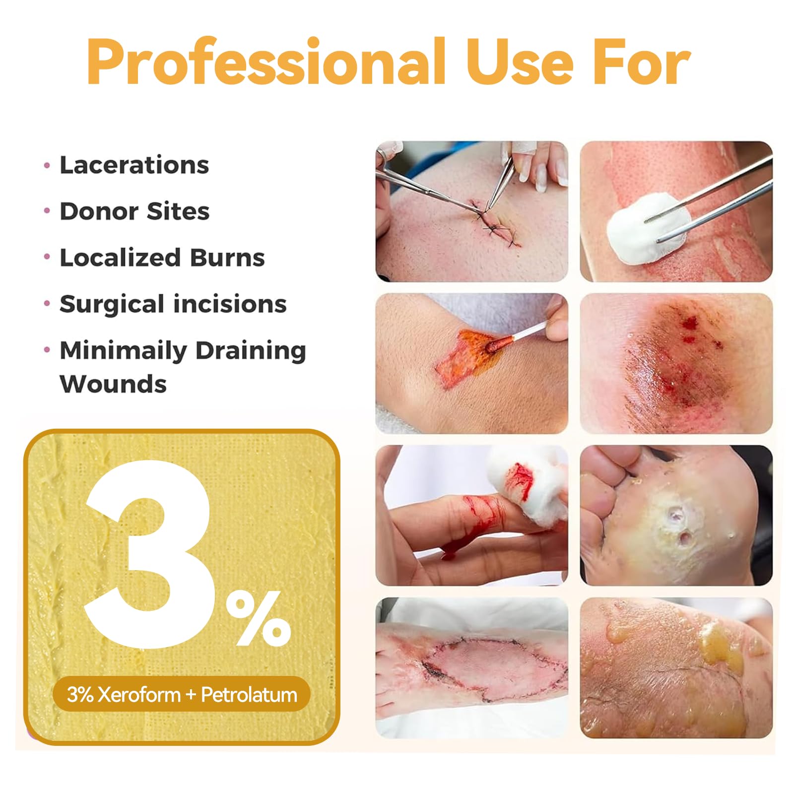 Jointown Xeroform dressing adheres gently, reducing irritation during changes.