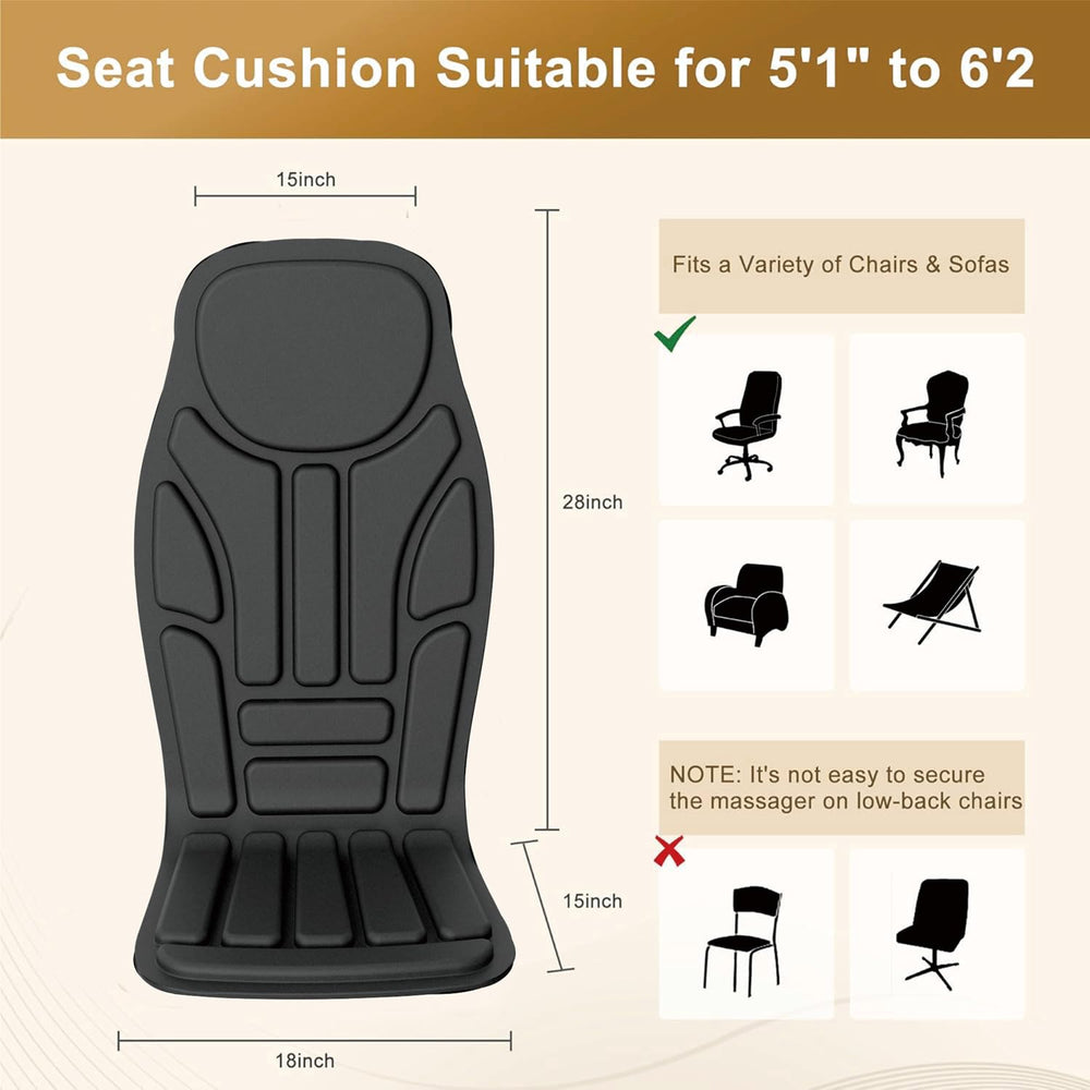 JOJOPEPE Deep Tissue Cushion with adjustable straps for secure chair or car use.