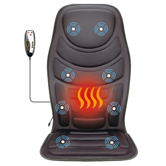 JOJOPEPE heated massage seat cushion front view for targeted back comfort