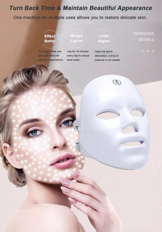 Jooley 7-Color Facial Mask shows seven adjustable light options