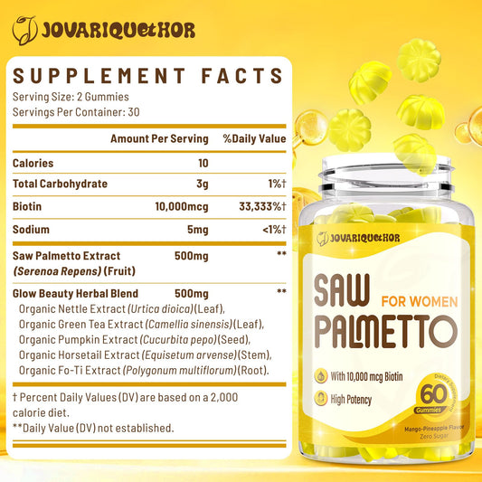 Jovariquethor Biotin gummies 10000 mcg emphasize hair, skin, and nails nutrition