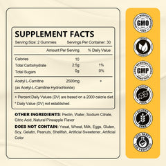 JOVITHEA Acetyl L-Carnitine gummies closeup showing soft chews for focus.