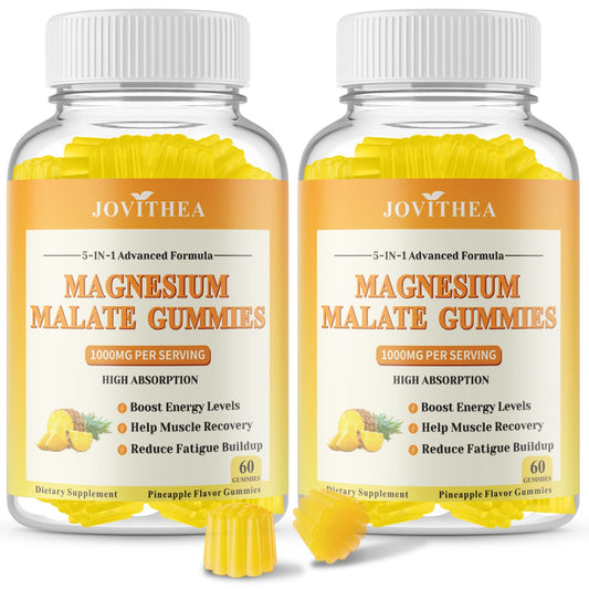 JOVITHEA magnesium malate gummies bottle showing easy daily dosing for daily use