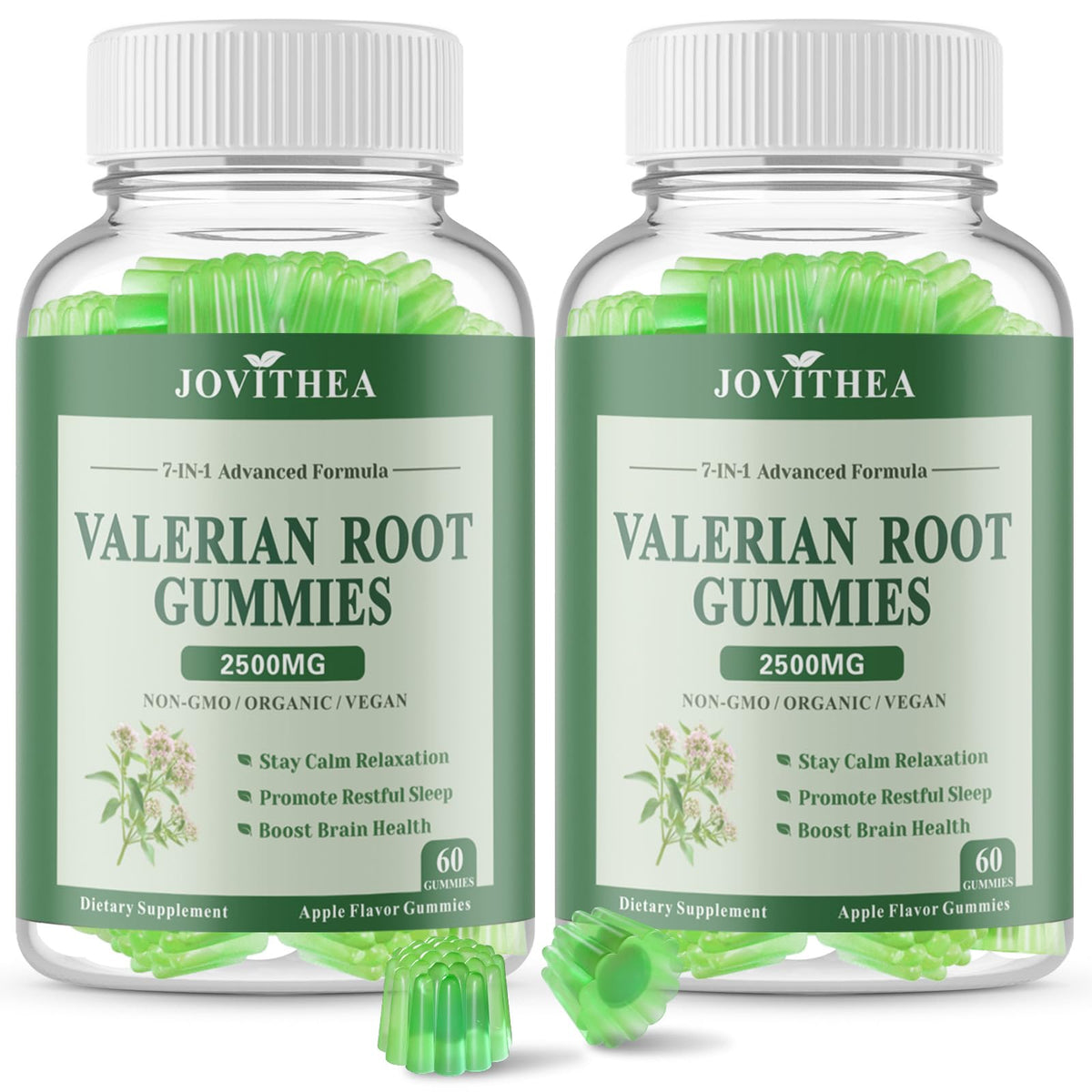 JOVITHEA valerian gummies bottle for calming evenings and gentle sleep support.