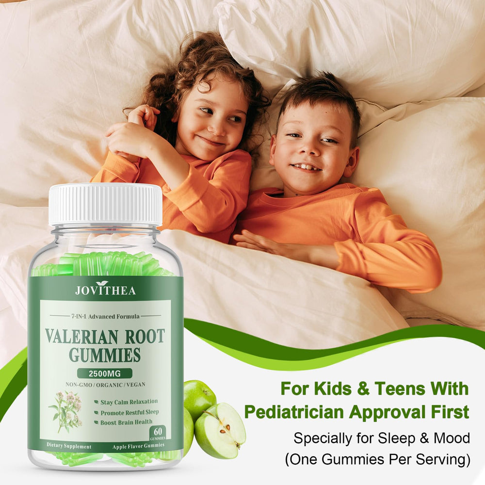 Herbal ingredients with Jovithea gummies highlight lemon balm and chamomile blend.