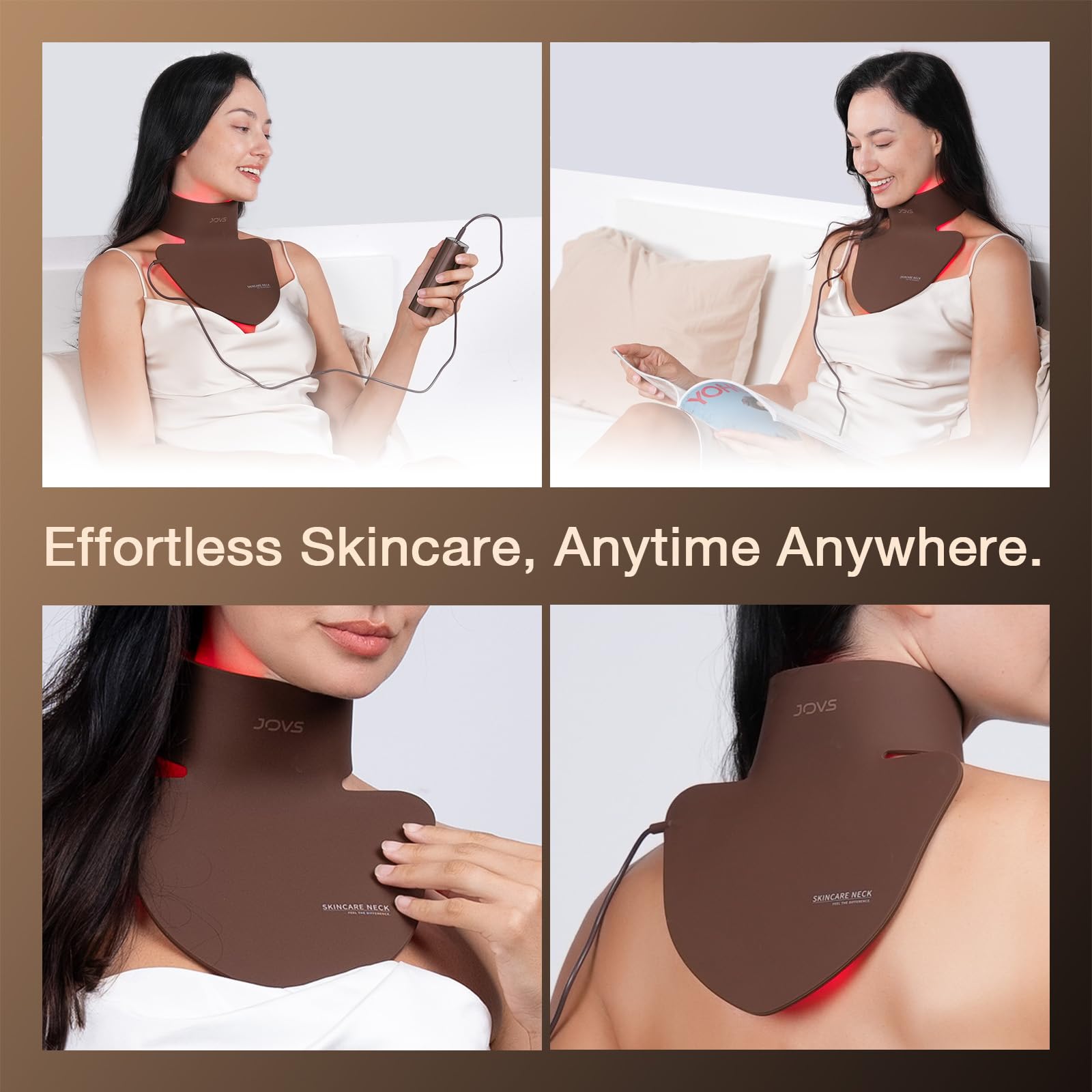 JOVS travel-friendly mask demonstrates wireless design for on-the-go use.