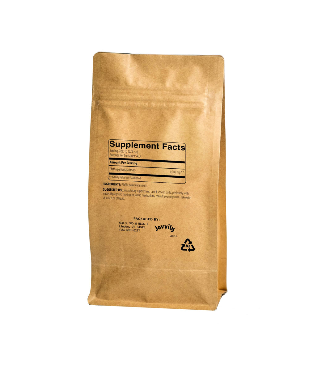 Jovvily Suma Root powder jar ready for easy mixing