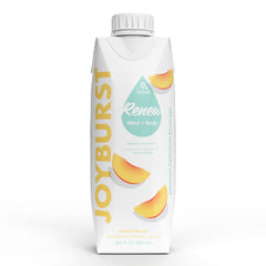JoyBurst Peach Electrolyte Water bottle with electrolytes and B vitamins for refreshing hydration.